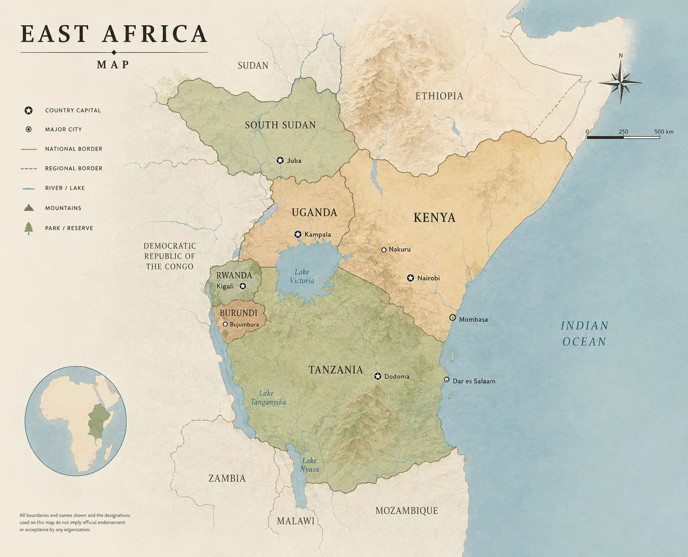 Map of East Africa